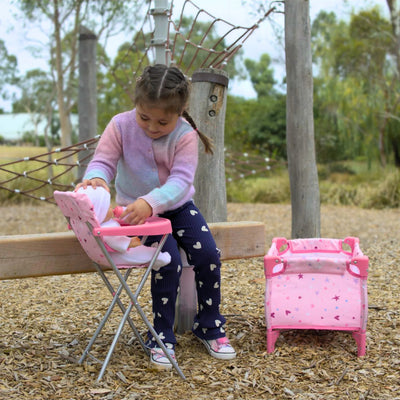 PLAYWORLD DOLL HIGHCHAIR PINK - Toyworld Frankston