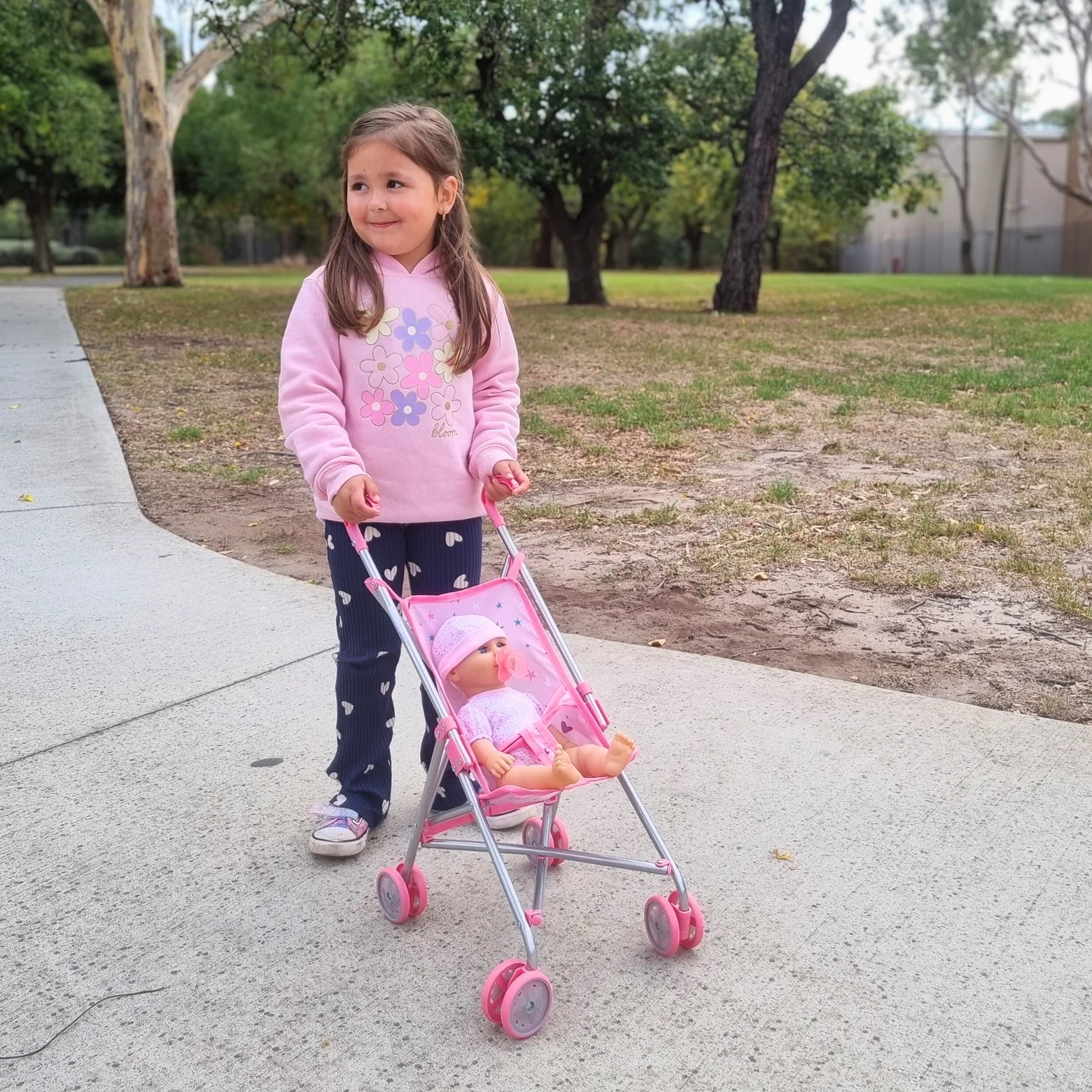 PLAYWORLD DOLL UMBRELLA STROLLER PINK - Toyworld Frankston