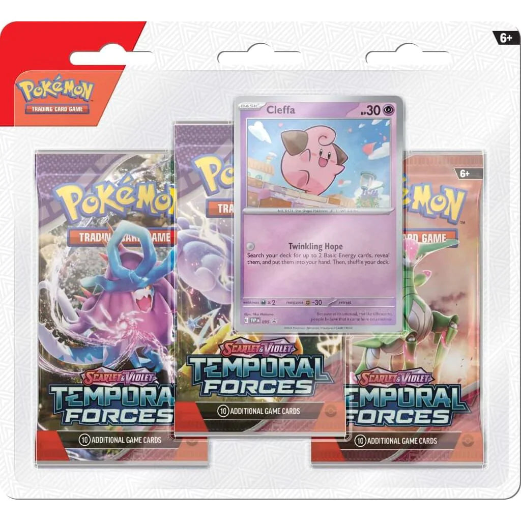 POKEMON TCG SCARLET AND VIOLET TEMPORAL FORCES - THREE PACK BLISTERS - Toyworld Frankston