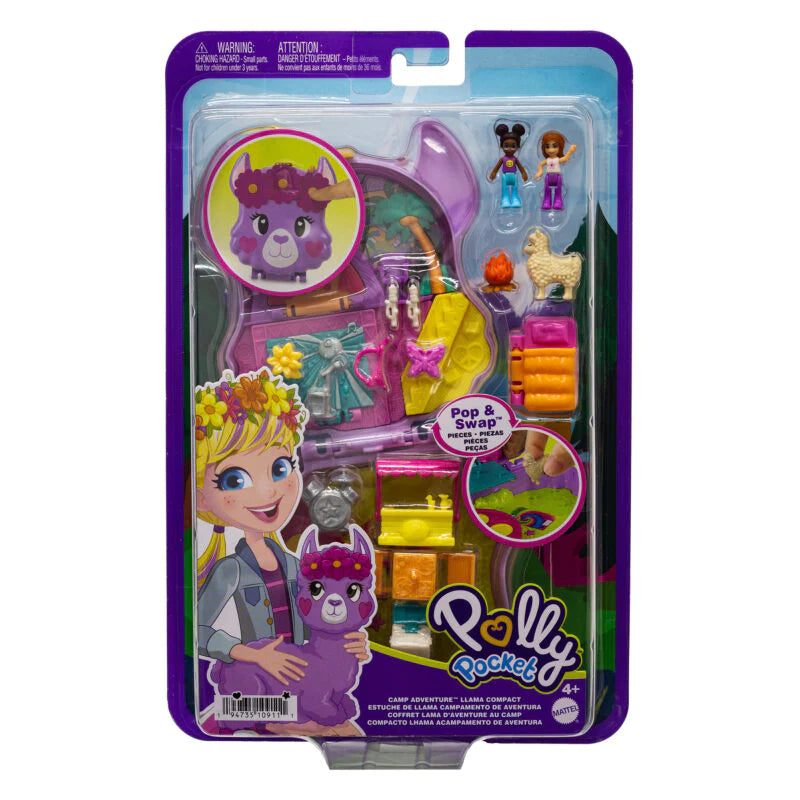 POLLY POCKET - CAMP ADVENTURE LLAMA COMPACT PLAYSET - Toyworld Frankston