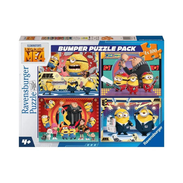 RAVENSBURGER PUZZLE - DISPICABLE ME BUMPER PACK - EMBRACE YOUR FIRENDS - 4X100 PIECES XXL - Toyworld Frankston