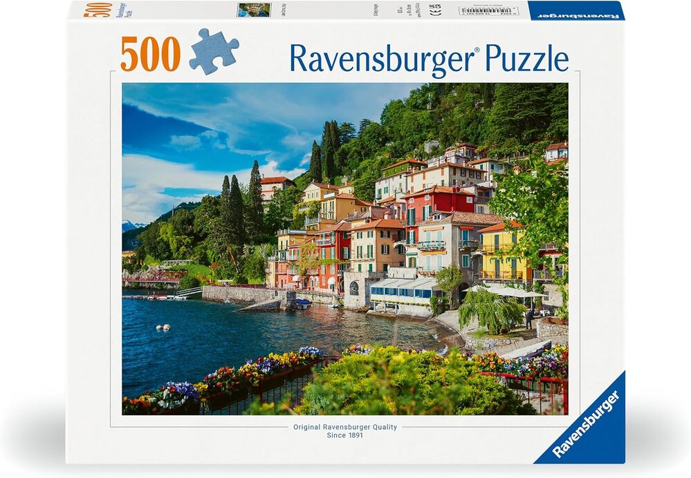RAVENSBURGER PUZZLE - LAKE COMO ITALY 500 PIECES - Toyworld Frankston