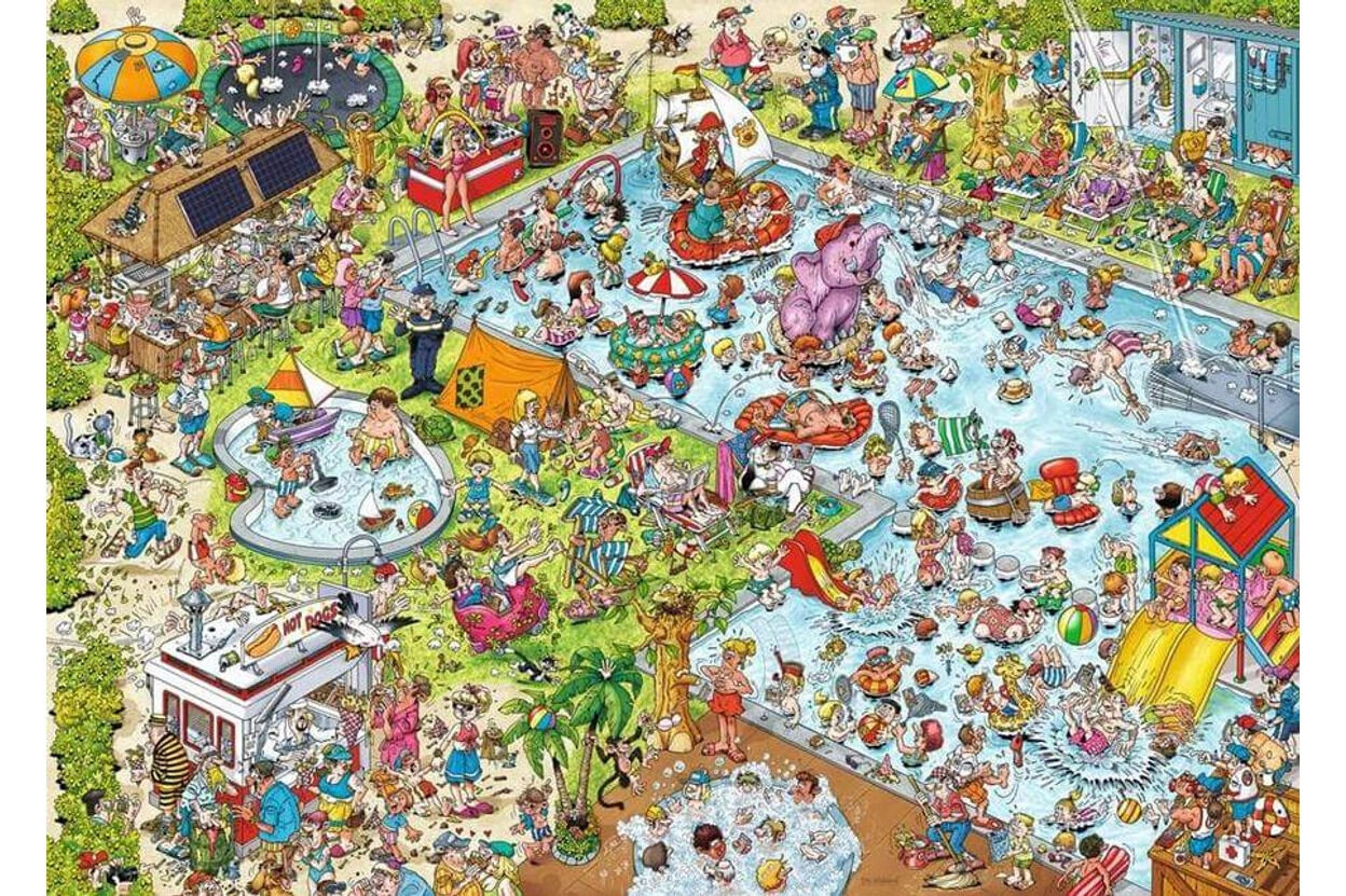RAVENSBURGER PUZZLE - HOLIDAY RESORT 3 - THE POOL 1000 PIECE - Toyworld Frankston