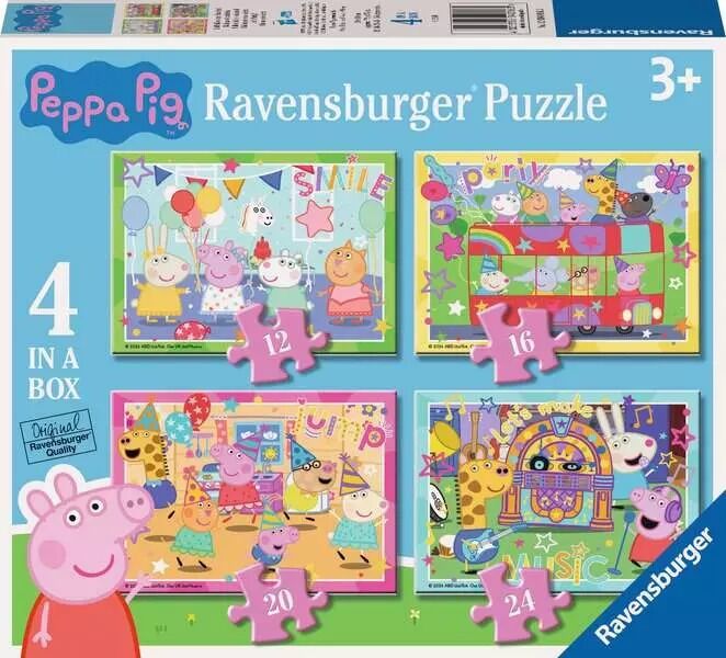 RAVENSBURGER PEPPA PIG LETS PARTY! 4 IN A BOX - Toyworld Frankston