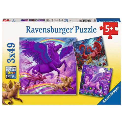 RAVENSBURGER - MYTHICAL MAJESTY - 3 X 49 PIECE PUZZLE - Toyworld Frankston