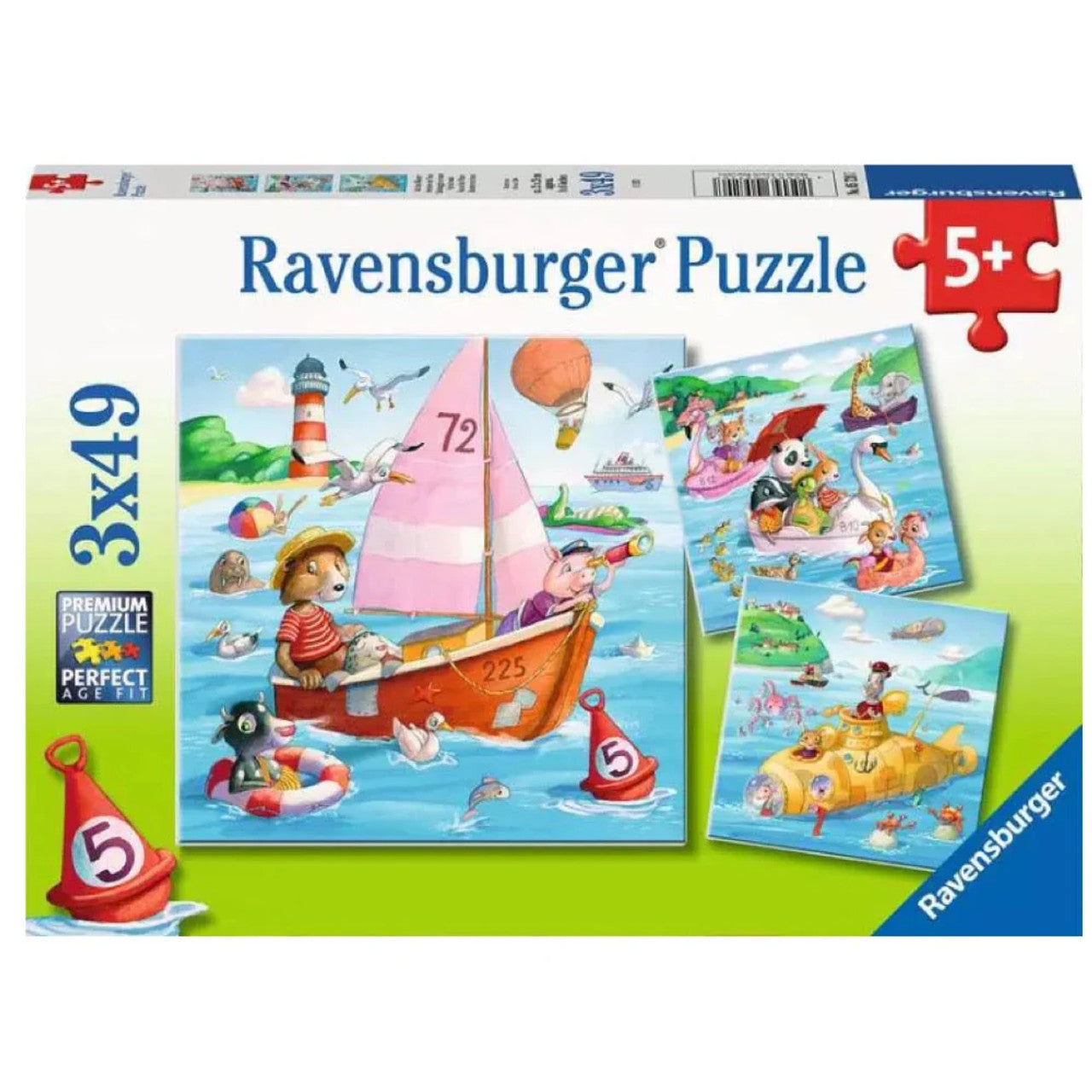 RAVENSBURGER - FUN ON THE WATER 3X49 PIECE PUZZLE - Toyworld Frankston