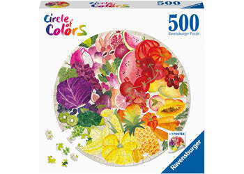 RAVENSBURGER 171699 - CIRCLE OF COLOURS- FRUITS AND VEGETABLES 500 PIECE PUZZLE - Toyworld Frankston