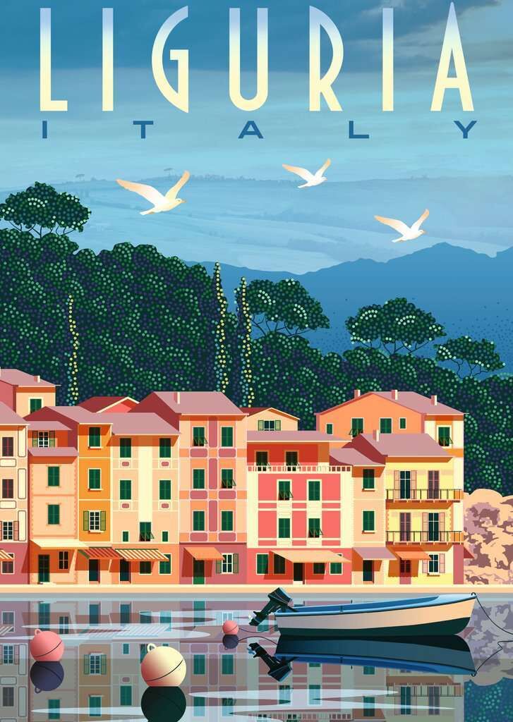 RAVENSBURGER PUZZLE - POSTCARD FROM LIGURIA ITALY 1000 PIECE - Toyworld Frankston