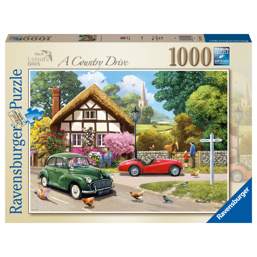 RAVENSBURGER 176410 - LEISURE DAYS NO 9 A COUNTRY DRIVE  1000 PIECE PUZZLE - Toyworld Frankston