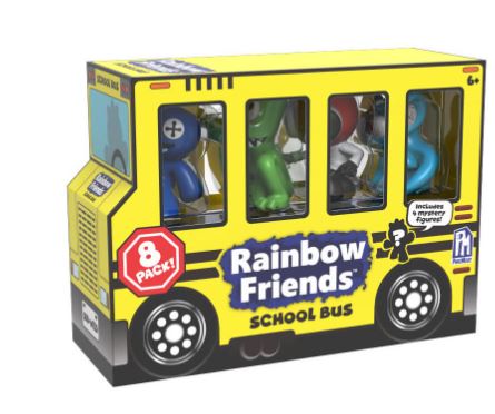 RAINBOW FRIENDS SCHOOL BUS MINI FIGURE  8 PACK - Toyworld Frankston
