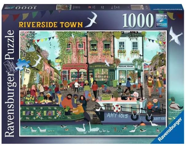 RAVENSBURGER 175543 RIVERSIDE TOWN 1000 PIECE PUZZLE - Toyworld Frankston