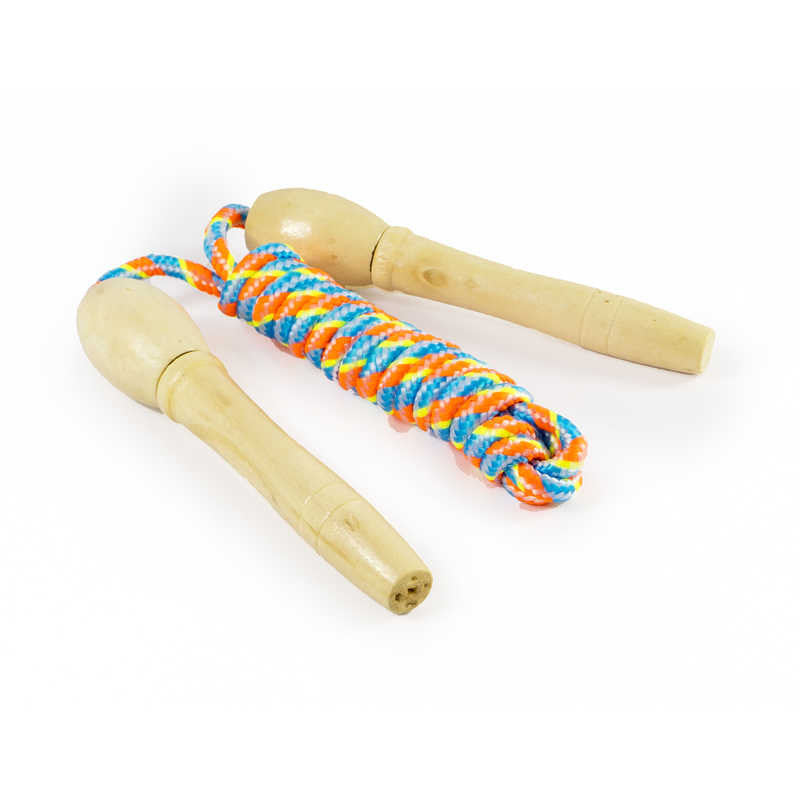 SKIPPING ROPE WITH WOODEN HANDLES - Toyworld Frankston