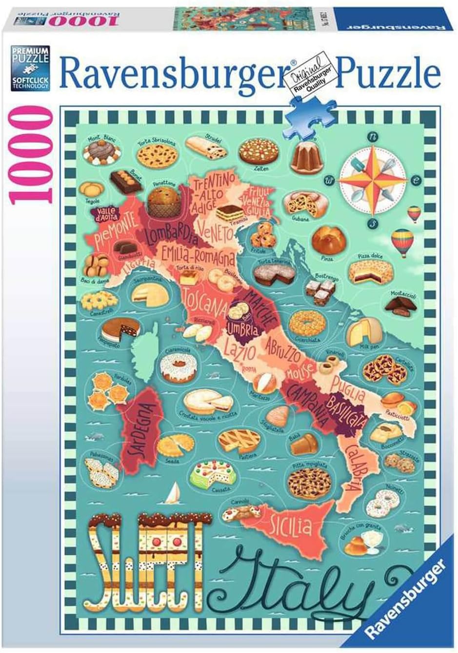 RAVENSBURGER 176052 - DESSERT TOUR OF ITALY 1000 PIECE PUZZLE - Toyworld Frankston