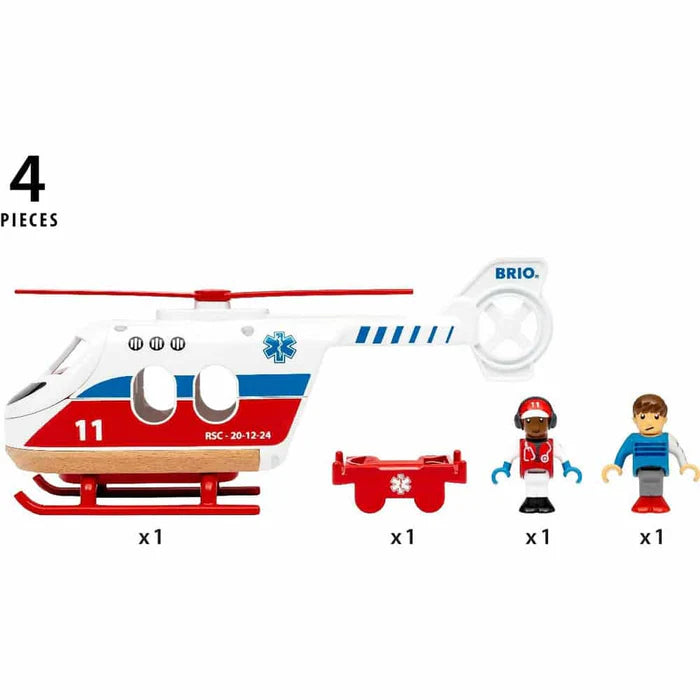 BRIO RESCUE HELICOPTER 4 PIECES - Toyworld Frankston