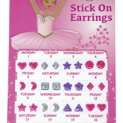 PINK POPPY 30 PAIR STICK ON EARRINGS - Toyworld Frankston