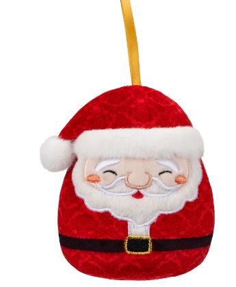SQUISHMALLOWS - 4 INCH PLUSH HOLIDAY ORNAMENTS - NICK SANTA - Toyworld Frankston