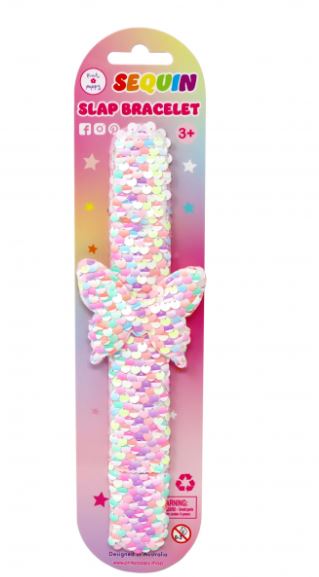 PINK POPPY - BUTTERFLY SEQUIN SLAP BRACELET - Toyworld Frankston