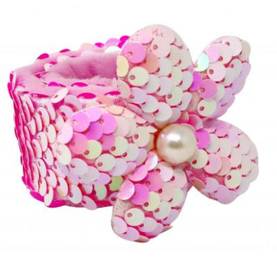 PINK POPPY -FLOWER SEQUIN SLAP BRACELET - Toyworld Frankston