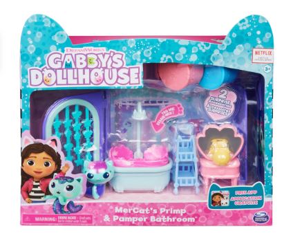GABBY'S DOLLHOUSE 'MERCAT' PRIMP & PAMPER BATHROOM - Toyworld Frankston
