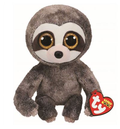 BEANIE BOO MED DANGLER GREY SLOTH - Toyworld Frankston
