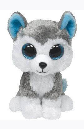 TY BEANIE BOO REG SLUSH GREY DOG - Toyworld Frankston