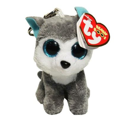 BEANIE BOO SLUSH GREY DOG CLIP - Toyworld Frankston