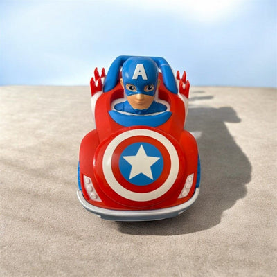 DISNEY JRN MARVEL SPIDEY AND HIS AMAZING FRIENDS LOAD AND LAUNCH SMALL VEHICLES - CAPTAIN AMERICA - Toyworld Frankston
