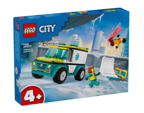 LEGO 60403 CITY - EMERGENCY AMBULANCE AND SNOWBOARDER - Toyworld Frankston