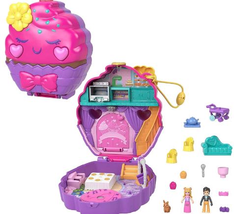 POLLY POCKET - SOMETHING SWEET CUPCAKE COMPACT - Toyworld Frankston