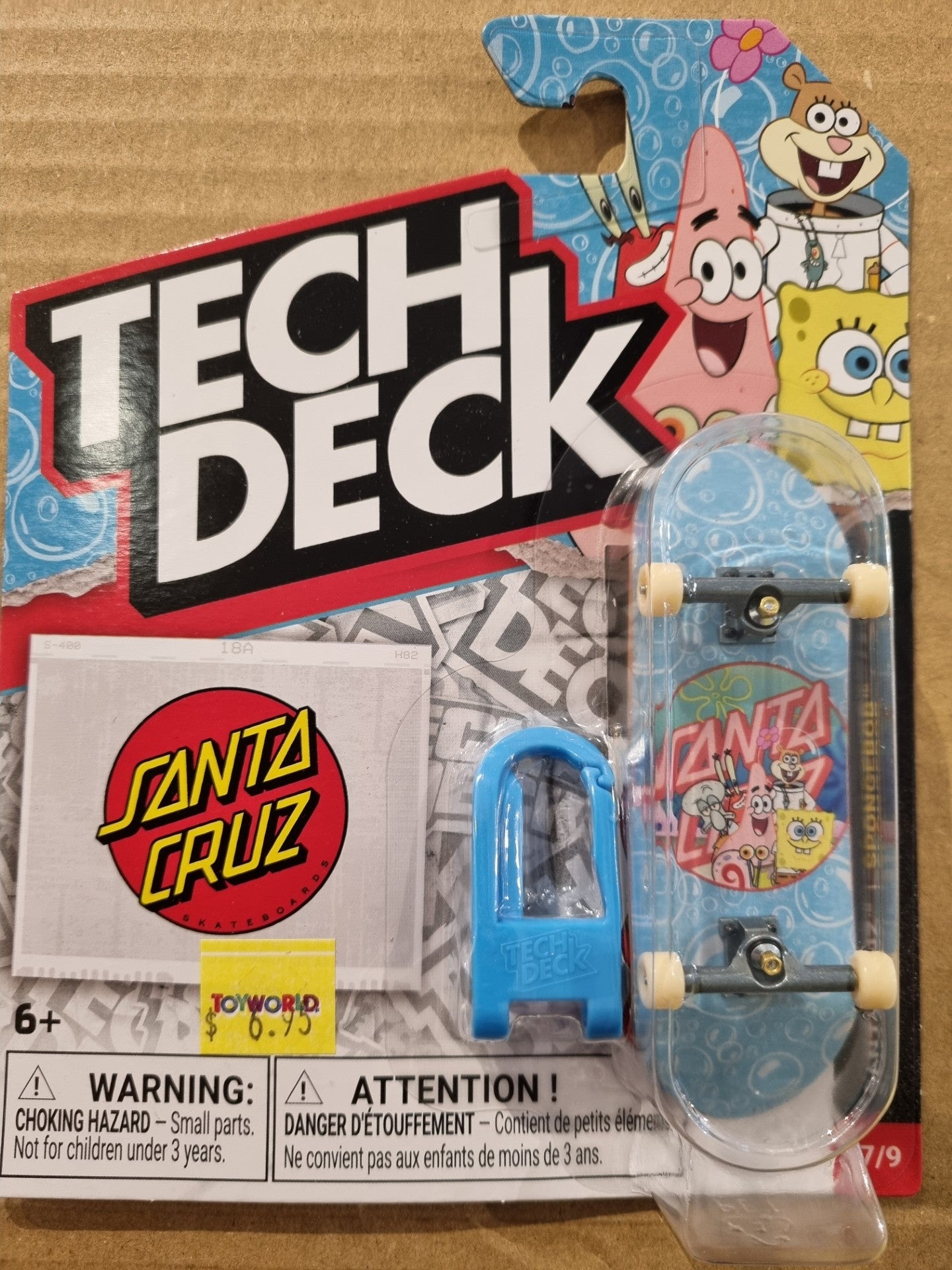 TECH DECK 96MM FINGERBOARD SANTA CRUZ SPONGEBOB 7/9