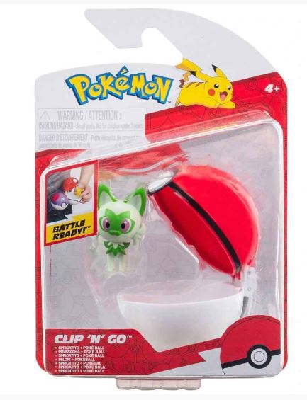 POKEMON CLIP 'N' GO - SPRIGATITO AND POKE BALL - Toyworld Frankston