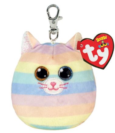 TY BEANIE SQUISHY - HEATHER -  STRIPEY CAT