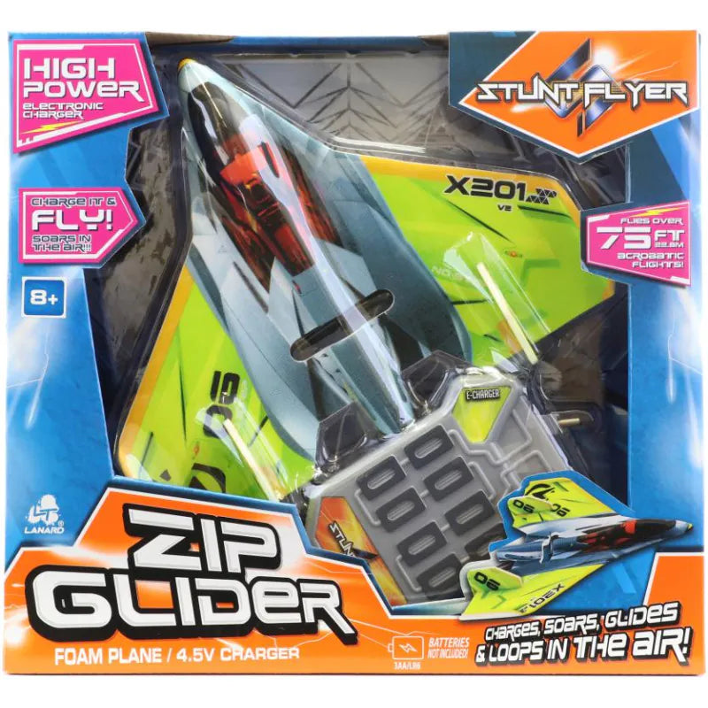 STUNT FLYER - ZIP GLIDER FOAM PLANE - ELECTRONIC CHARGE - Toyworld Frankston