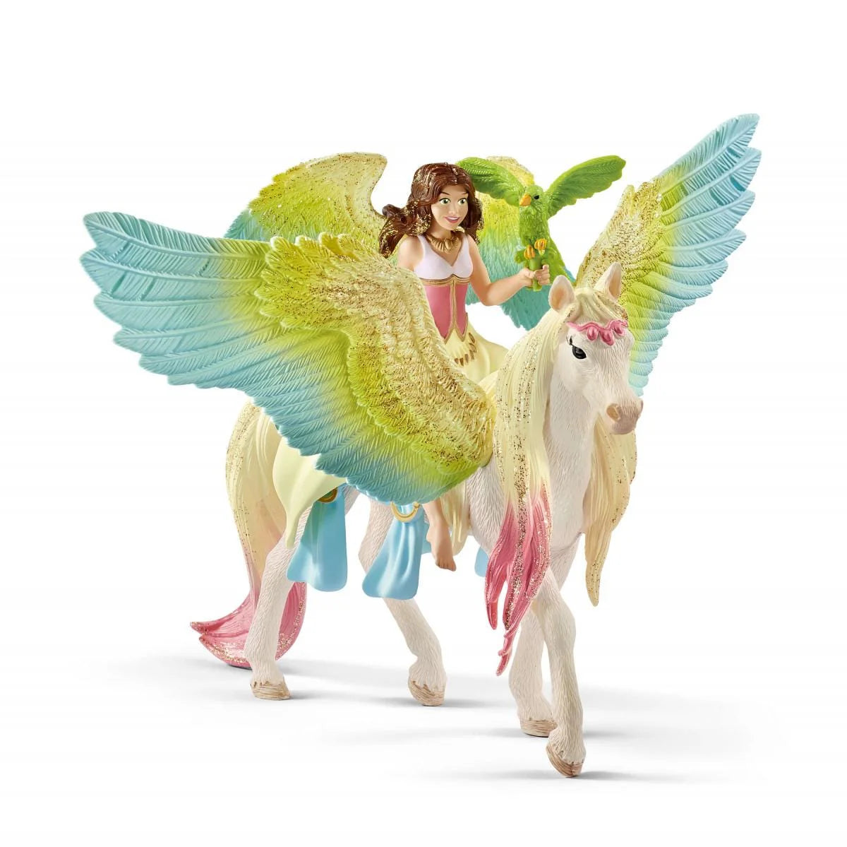 SCHLEICH - BAYALA - FAIRY SURAH WITH GLITTER PEGASUS - Toyworld Frankston