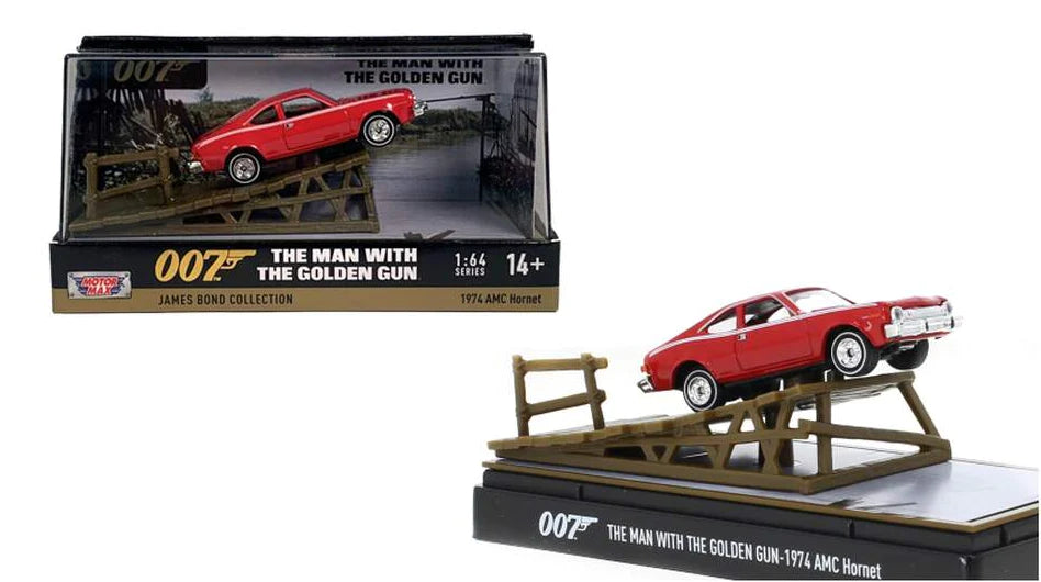 MOTORMAX 1:64 DIECAST MODEL - JAMES BOND 'THE MAN WITH THE GOLDEN GUN' (1974) - 1974 AMC HORNET - Toyworld Frankston