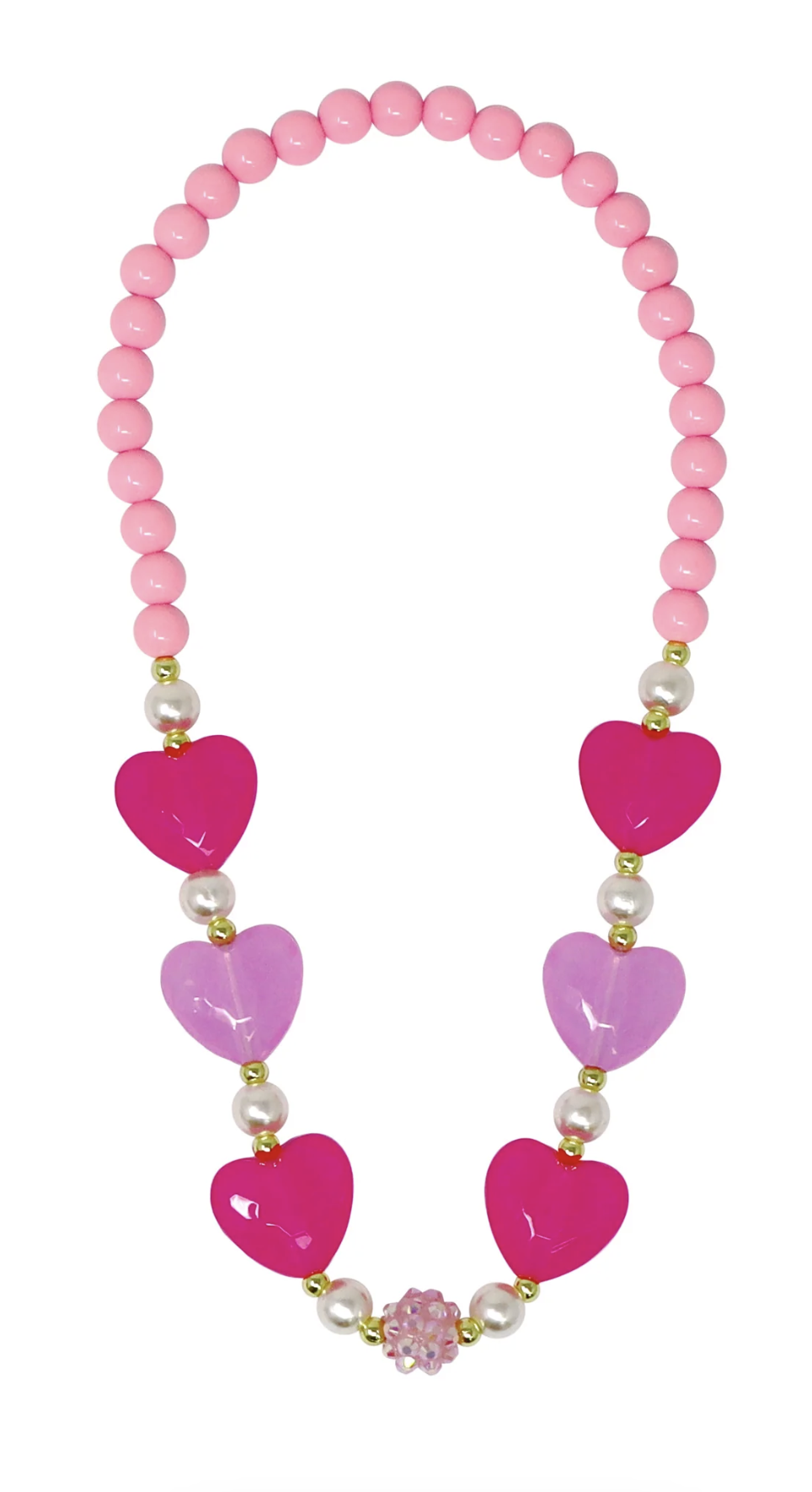 PINK POPPY - BALLET HEART AND PEARL NECKLACE - Toyworld Frankston