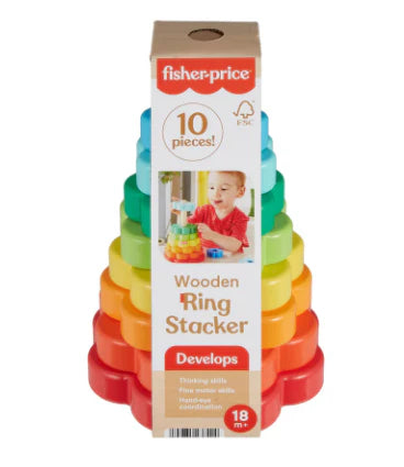 FIHSER-PRICE WOODEN RING STACKER - Toyworld Frankston