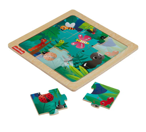 FISHER-PRICE WOODERN JIGSAW PUZZLE 10 PC - BUGS - Toyworld Frankston