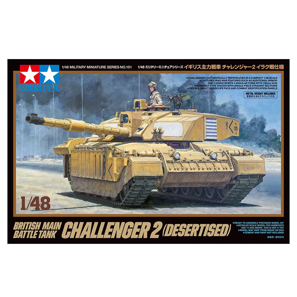 TAMIYA 1/48 BRITISH MAIN BATTLE TANK CHALLENGER 2 DESERTISED - Toyworld Frankston