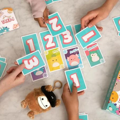 SQUISHMALLOWS TAKE 4 CARD GAME WITH PLUSH - Toyworld Frankston