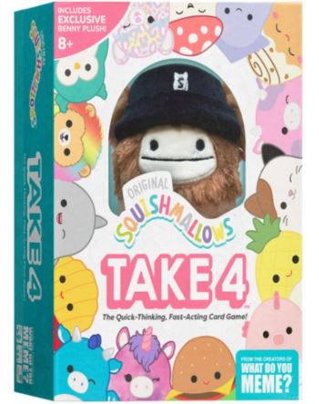 SQUISHMALLOWS TAKE 4 CARD GAME WITH PLUSH - Toyworld Frankston