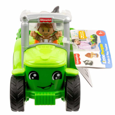 FISHER PRICE LITTLE PEOPLE PUSH AND PLAY TRACTOR GREEN - Toyworld Frankston