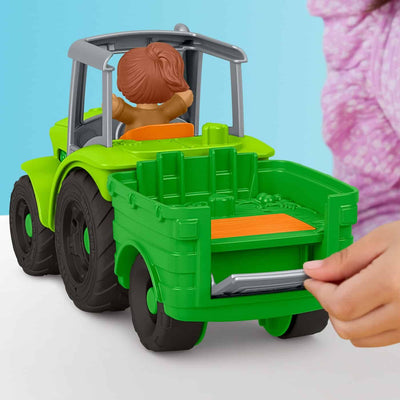 FISHER PRICE LITTLE PEOPLE PUSH AND PLAY TRACTOR GREEN - Toyworld Frankston