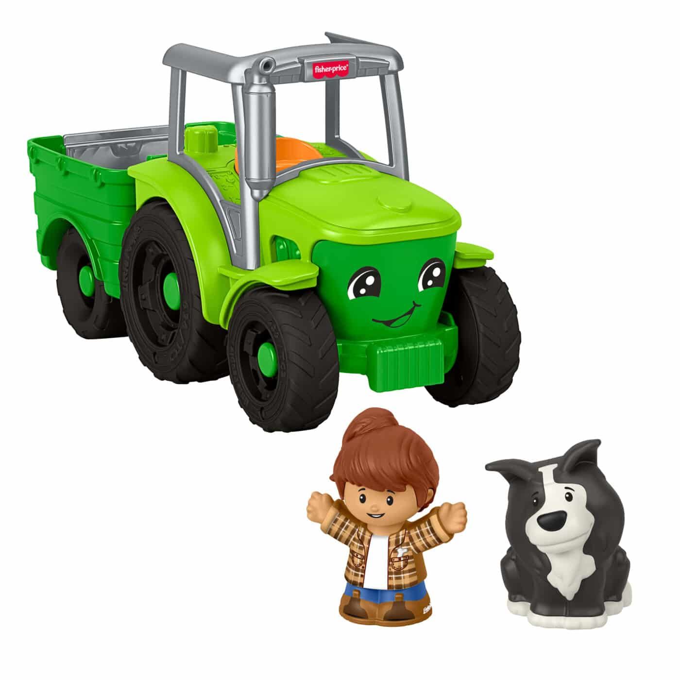 FISHER PRICE LITTLE PEOPLE PUSH AND PLAY TRACTOR GREEN