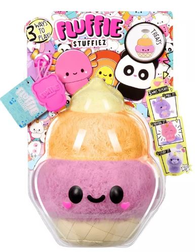 FLUFFIE STUFFIEZ SURPRISE REVEAL SMALL PLUSH - TREATS ICE CREAM CONE - Toyworld Frankston