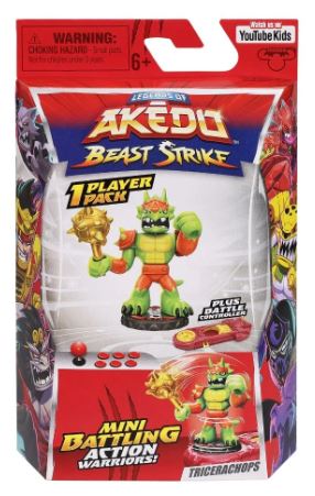 AKEDO BEAST STRIKE MINI BATTLING ACTION WARRIORS - TRICERACHOPS - Toyworld Frankston