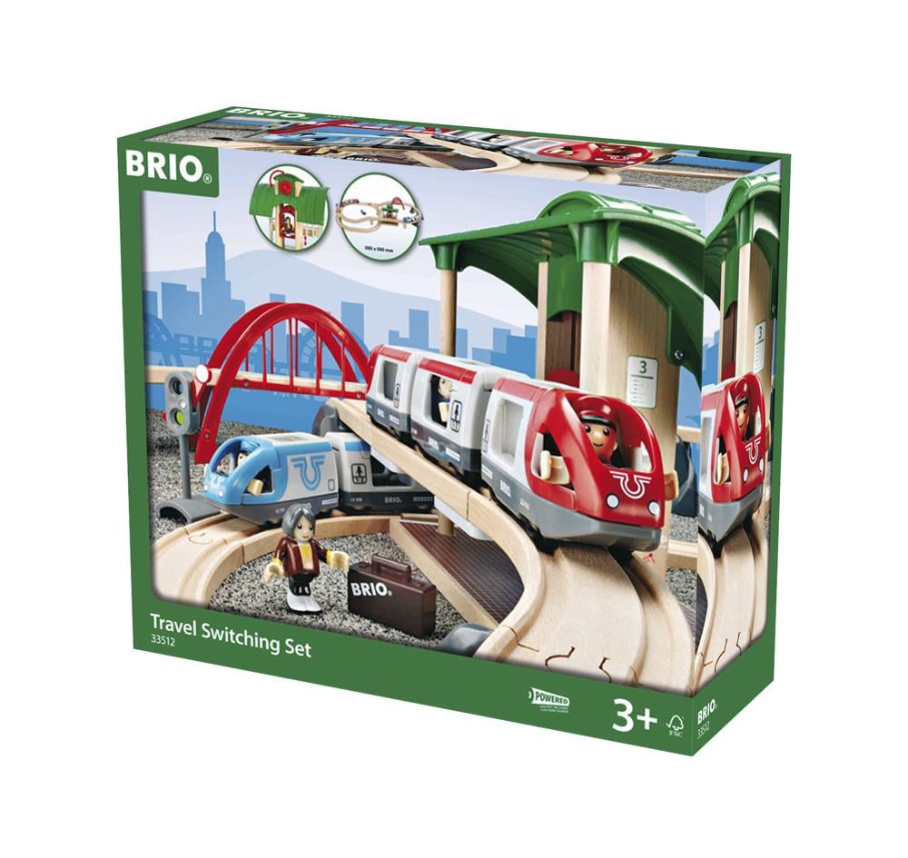 BRIO TRAVEL SWITCHING RAILWAY SET 42 PIECES - Toyworld Frankston
