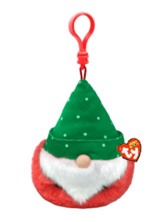 TY BEANIE BELLIES - CHRISTMAS - 'TURVEY' GREEN GNOME CLIP - Toyworld Frankston