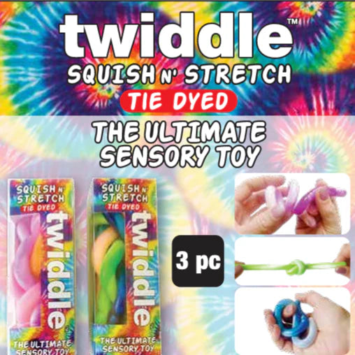 TWIDDLE SQUISH N STRETCH TIE DYED SENSORY TOY