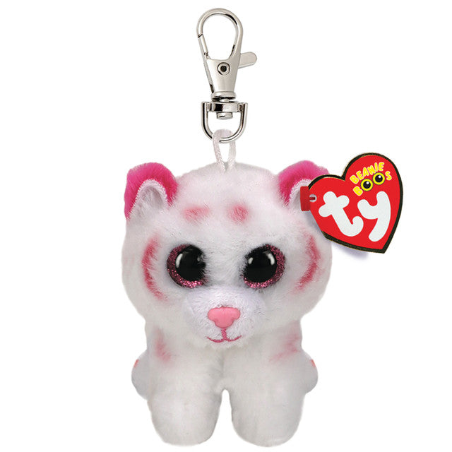 BEANIE BOOS CLIP ON TABOR PINK/WHITE TIGER - Toyworld Frankston